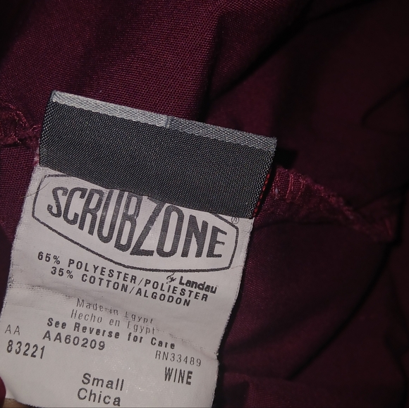 Scrubzone by Landau - Women's Burgundy/Wine Stretch Uniform Small Scrub Pants - Picture 3 of 8